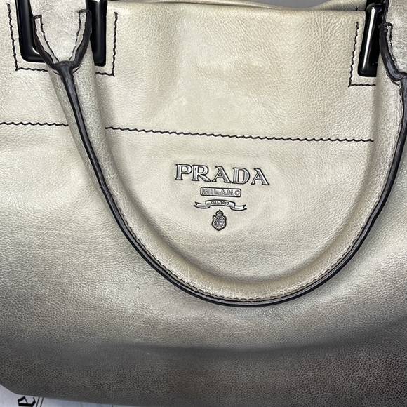 SOLD NO TOUCH Authentic PRADA ombre leather tote bag with crossbody strap COA - Picture 2 of 12
